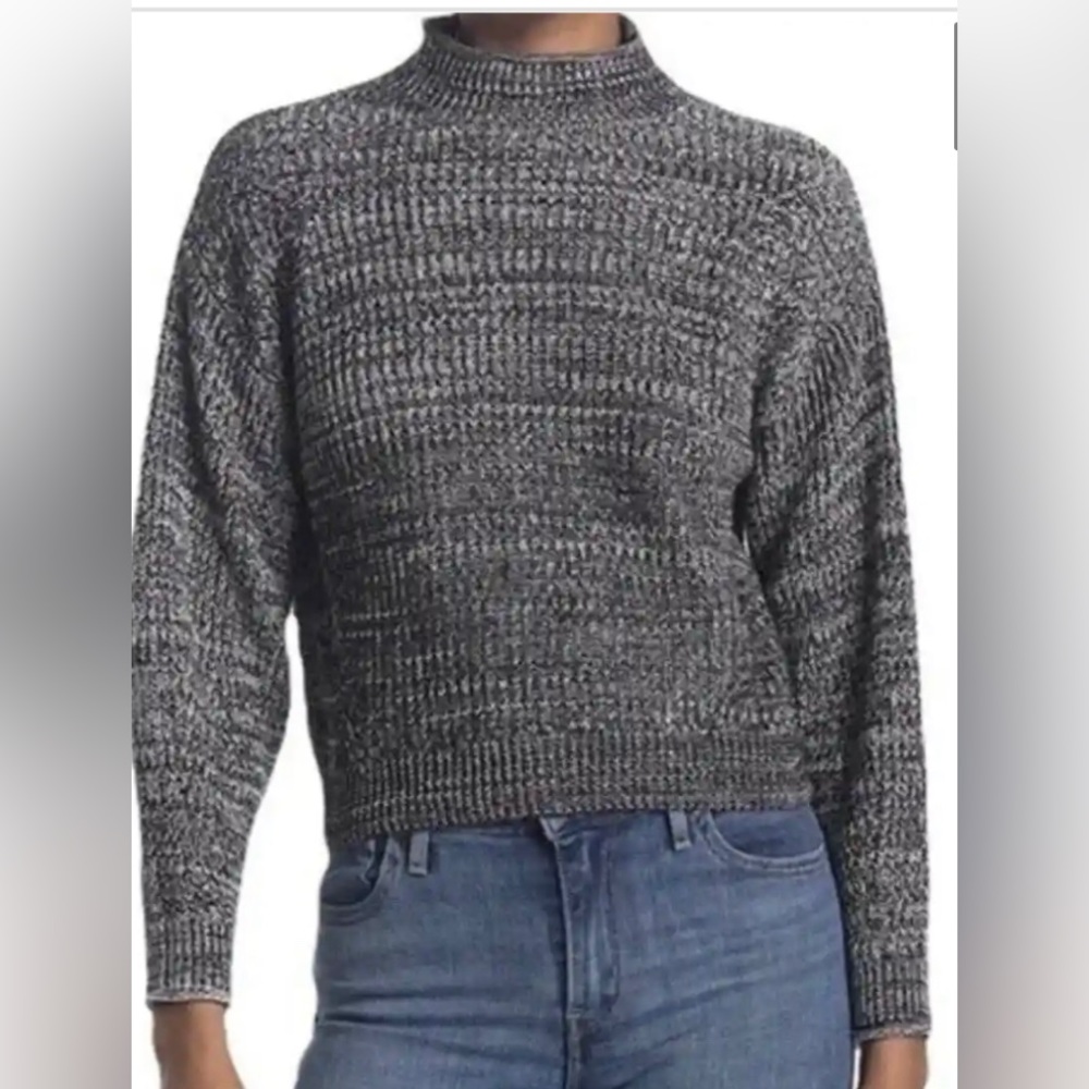 Abound Sz M black and white marl sweater NWT